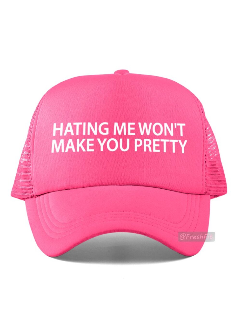 🆕Hating Me Won't Make You Pretty Foam Trucker Hat Mesh Snapback Cap Neon Pink